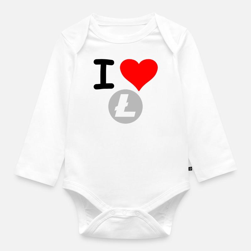 Crypto Love Lite Pièce. - Body Bébé bio manches longues - blanc
