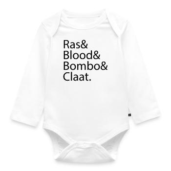 Ras Blood Bombo Claat - Organic Longsleeve Baby Bodysuit - white - Front