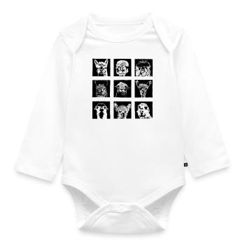 Lama alpaga alpaga animaux cadeau idée - Body Bébé bio manches longues - blanc - Devant