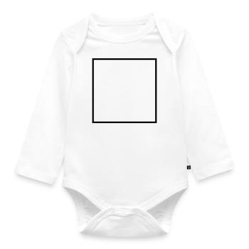 square - Organic Longsleeve Baby Bodysuit - white - Front