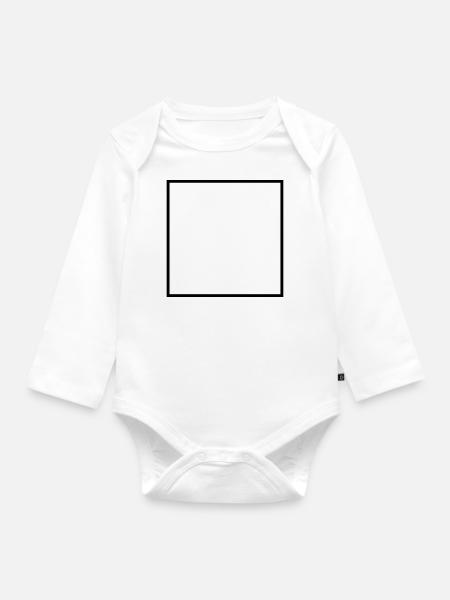 Viereck - Baby Bio-Langarm-Body - Weiß