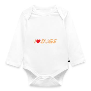 I hate people but I love dogs - Organic Longsleeve Baby Bodysuit - white - Front