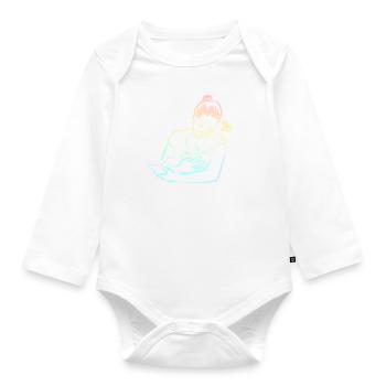 Baby Schwangerschaft Mama Kind Mutter Geschenkidee - Baby Bio-Langarm-Body - Weiß - Vorne