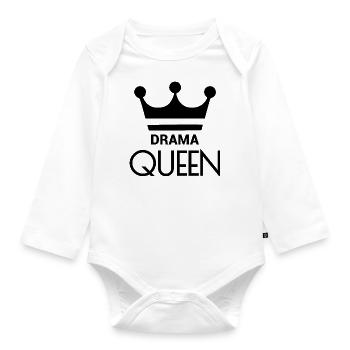DRAMA QUEEN - Organic Longsleeve Baby Bodysuit - white - Front