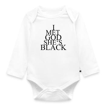 I MET GOD | MODISCHES GESCHENK! - Baby Bio-Langarm-Body - Weiß - Vorne