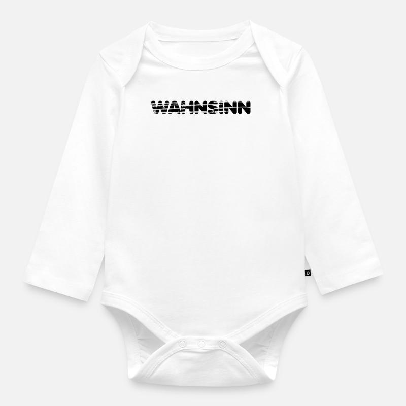 insanity - Organic Longsleeve Baby Bodysuit - white