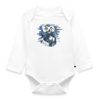 gxp schneeeule vector art - Baby Bio-Langarm-Body - Weiß - Vorne