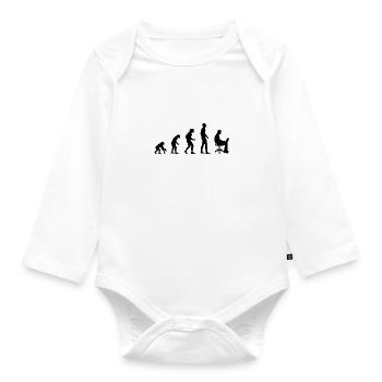 Office Evolution - Organic Longsleeve Baby Bodysuit - white - Front