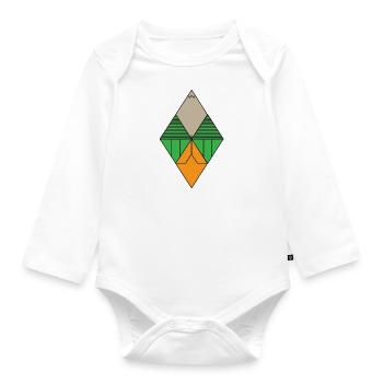 Diamond Graphic - Organic Longsleeve Baby Bodysuit - white - Front