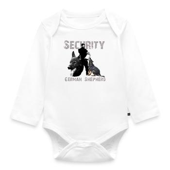 Schäferhund, Hundekopf,Hundesport,Hundesprüche, - Baby Bio-Langarm-Body - Weiß - Vorne