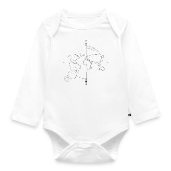 Kompass - Baby Bio-Langarm-Body - Weiß - Vorne