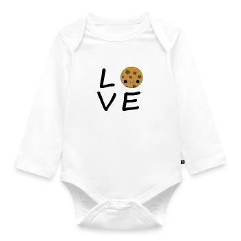 Amour biscuit - Body Bébé bio manches longues - blanc - Devant