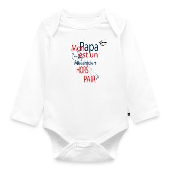 Papa mécanicien - Body Bébé bio manches longues - blanc - Devant