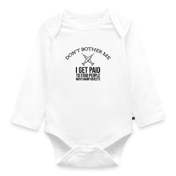 Krankenschwester Spritze - Baby Bio-Langarm-Body - Weiß - Vorne