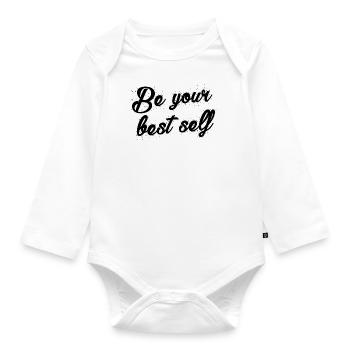 Motivation Statement Spruch Sprueche - Baby Bio-Langarm-Body - Weiß - Vorne