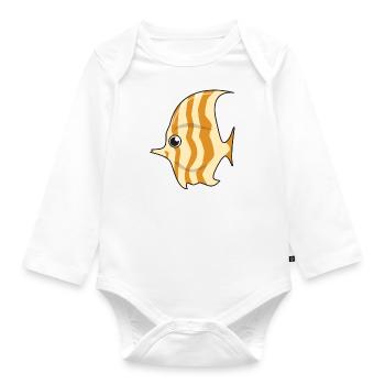 Scalar poisson cadeau aquarium aquatique poisson dessin animé - Body Bébé bio manches longues - blanc - Devant