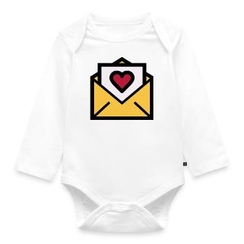 Lettre d'amour pour la Saint Valentin - Body Bébé bio manches longues - blanc - Devant