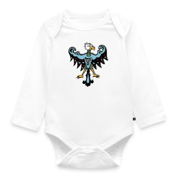 Adler Tribal Indianer Symbol Totem Tattoo Ethno - Baby Bio-Langarm-Body - Weiß - Vorne