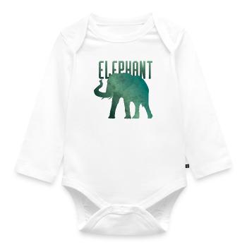 Elephant elephant elephant cow gift - Organic Longsleeve Baby Bodysuit - white - Front