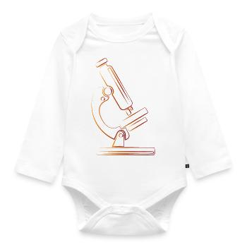 Cadeau rétro science recherche microscope - Body Bébé bio manches longues - blanc - Devant