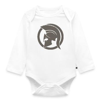 Grauer Spartaner - Baby Bio-Langarm-Body - Weiß - Vorne