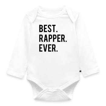 Best Rapper Ever - Baby Bio-Langarm-Body - Weiß - Vorne