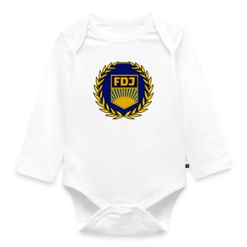 FDJ emblem - Organic Longsleeve Baby Bodysuit - white - Front