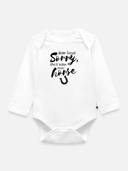 paarden - Baby bio-rompertje met lange mouwen - wit