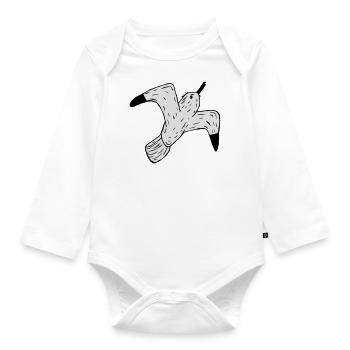 Möwe - Baby Bio-Langarm-Body - Weiß - Vorne