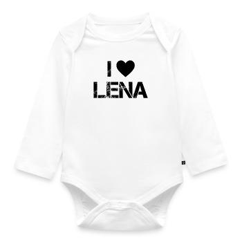Lena singer love - Organic Longsleeve Baby Bodysuit - white - Front