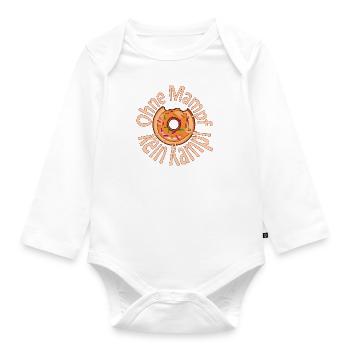 Ohne Mampf kein Kampf - Baby Bio-Langarm-Body - Weiß - Vorne
