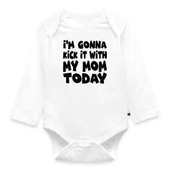 Bébé bébé garçon enfant mère maman - Body Bébé bio manches longues - blanc - Devant