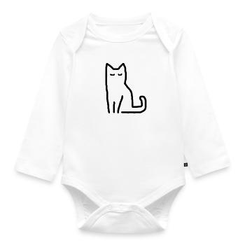 Cat Geschenkidee - Baby Bio-Langarm-Body - Weiß - Vorne