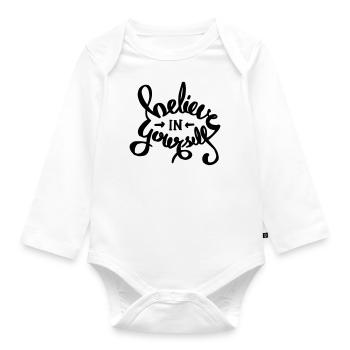 Glaube an Dich selbst - Baby Bio-Langarm-Body - Weiß - Vorne