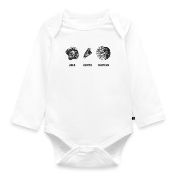 Bouldern Griffe - Baby Bio-Langarm-Body - Weiß - Vorne