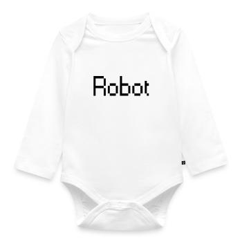 Robot - Baby Bio-Langarm-Body - Weiß - Vorne