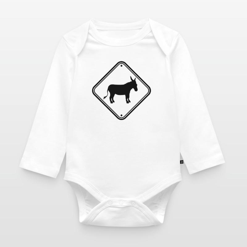 Note danger sign warning caution caution ese Organic Longsleeve Baby Bodysuit