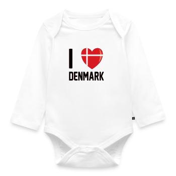 Danemark Danemark nation du drapeau - Body Bébé bio manches longues - blanc - Devant