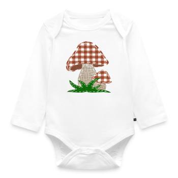 Nähen Pilze Schwammerl - Baby Bio-Langarm-Body - Weiß - Vorne