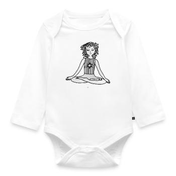Die Hüterin der Kinder -Yoga -Die Hüter von Orbis - Baby Bio-Langarm-Body - Weiß - Vorne