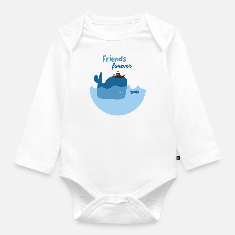 Geburtstag Geschenk Freunde Freundschaft - Baby Bio-Langarm-Body - Weiß