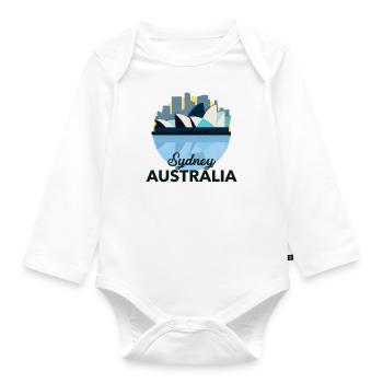 Sydney Australia - Organic Longsleeve Baby Bodysuit - white - Front