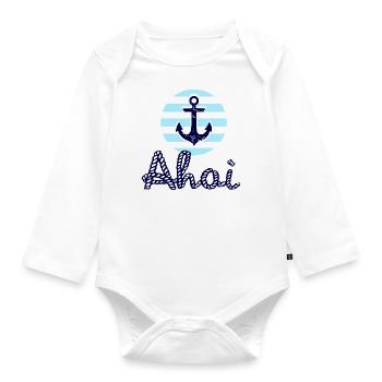 Ahoy and Anchor - Organic Longsleeve Baby Bodysuit - white - Front