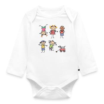 enfants - Body Bébé bio manches longues - blanc - Devant