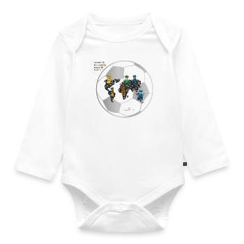 Fußball verbindet Welten- Die Hüter von Orbis - Baby Bio-Langarm-Body - Weiß - Vorne