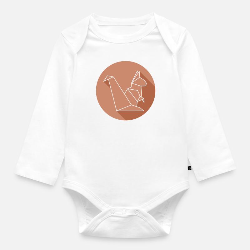 eichhöhrnchen - Baby Bio-Langarm-Body - Weiß