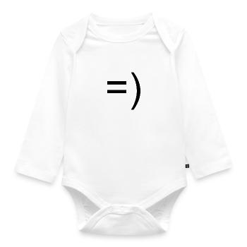 Smiley =) - Baby Bio-Langarm-Body - Weiß - Vorne