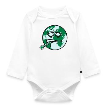 virus de la terre virus bactéries thermomètre l'humanité - Body Bébé bio manches longues - blanc - Devant