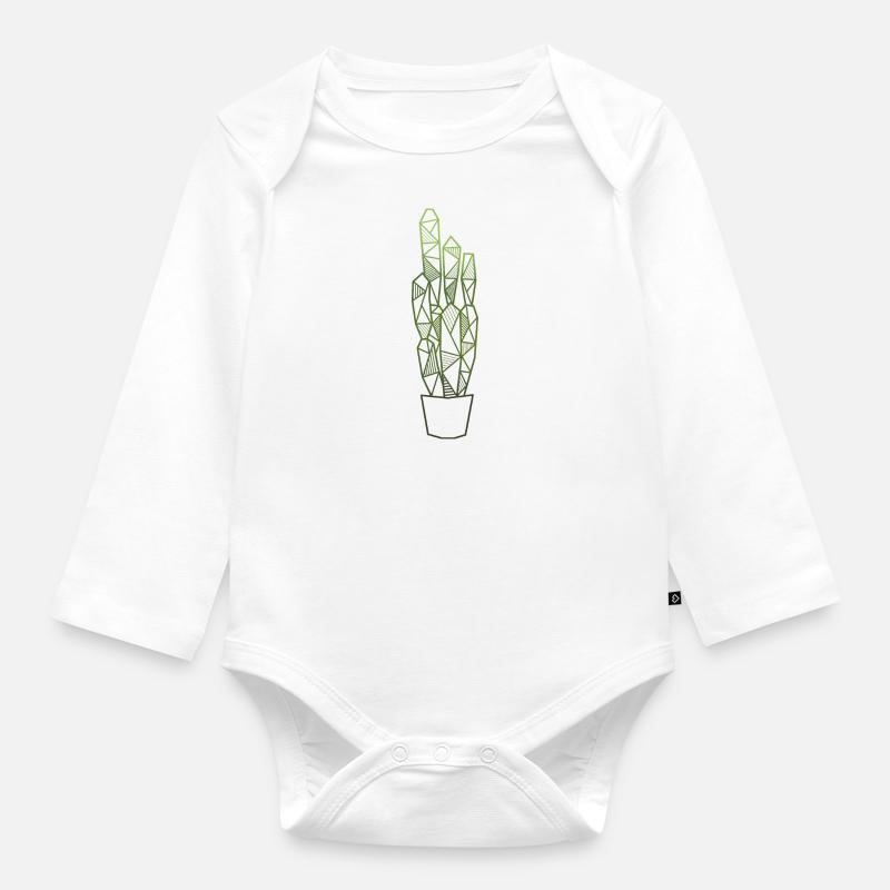 Kaktus - Baby Bio-Langarm-Body - Weiß
