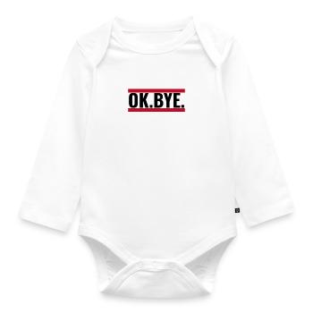 OK BYE - Organic Longsleeve Baby Bodysuit - white - Front